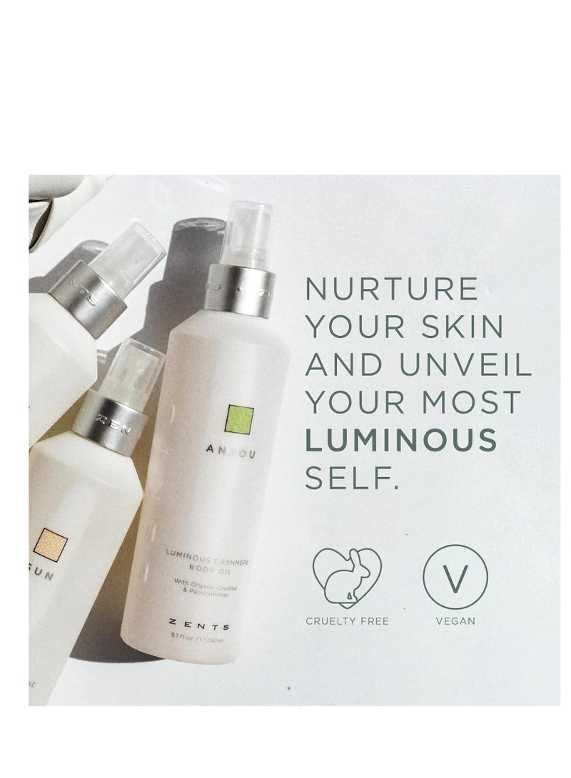 Zents Luminous Cashmere Body Oil (Fresh Fragrance) | Moisturizing Body Oil with Vitamin E & Organic Coconut Oil | Softens & Smooths Skin | 8 fl oz - Image 3