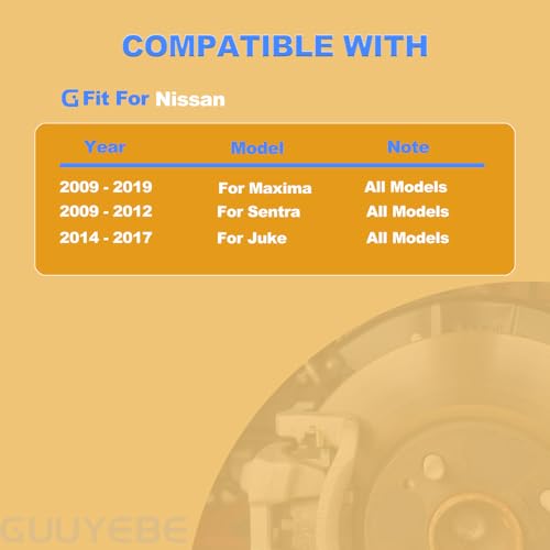 GuuYebe 8 PCS Brake Pads Front and Rear Kit, For Nissan 2009-2019 Maxima and 2009-2012 Sentra and 2014-2017 Juke, Replace For 1374 D1374 905 D905 - Image 5