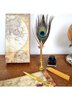 Keyfim Shop Peacock Feather Pen Set Divit  - Image 4