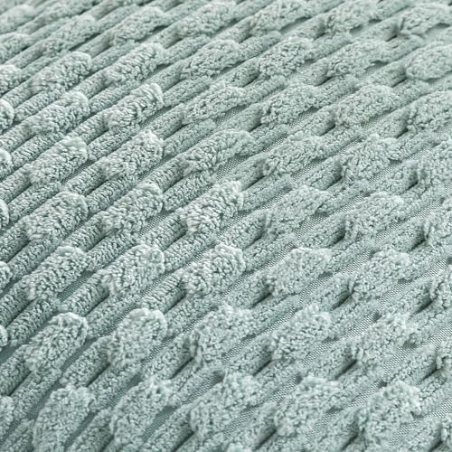 Cozoomy Set of 4 Aqua Decorative Throw Pillow Covers 18x18 Inch Corduroy Pillow Covers for Bed Couch Sofa Living Room Soft Square Cushion Cases - Image 5