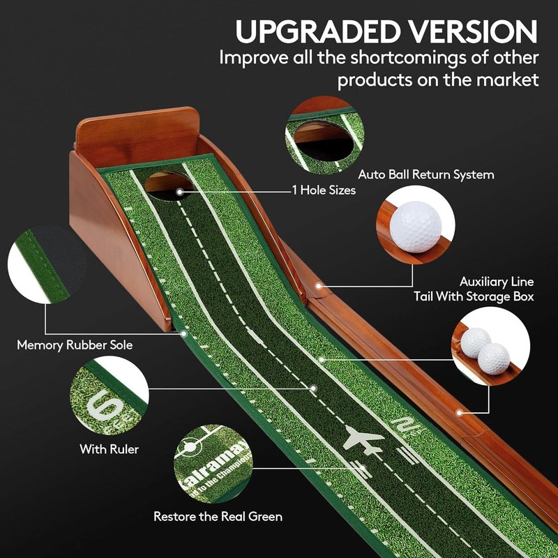 Kalramay Indoor Golf Putting Mat with Automatic Ball Return - 7.5 Feet - Image 4