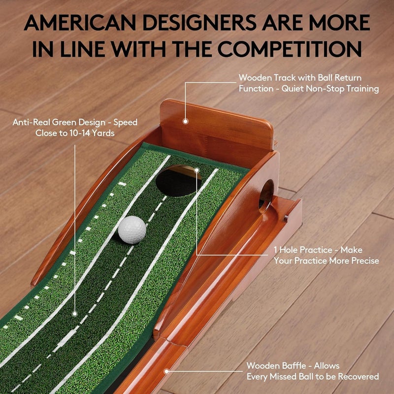 Kalramay Indoor Golf Putting Mat with Automatic Ball Return - 7.5 Feet - Image 3