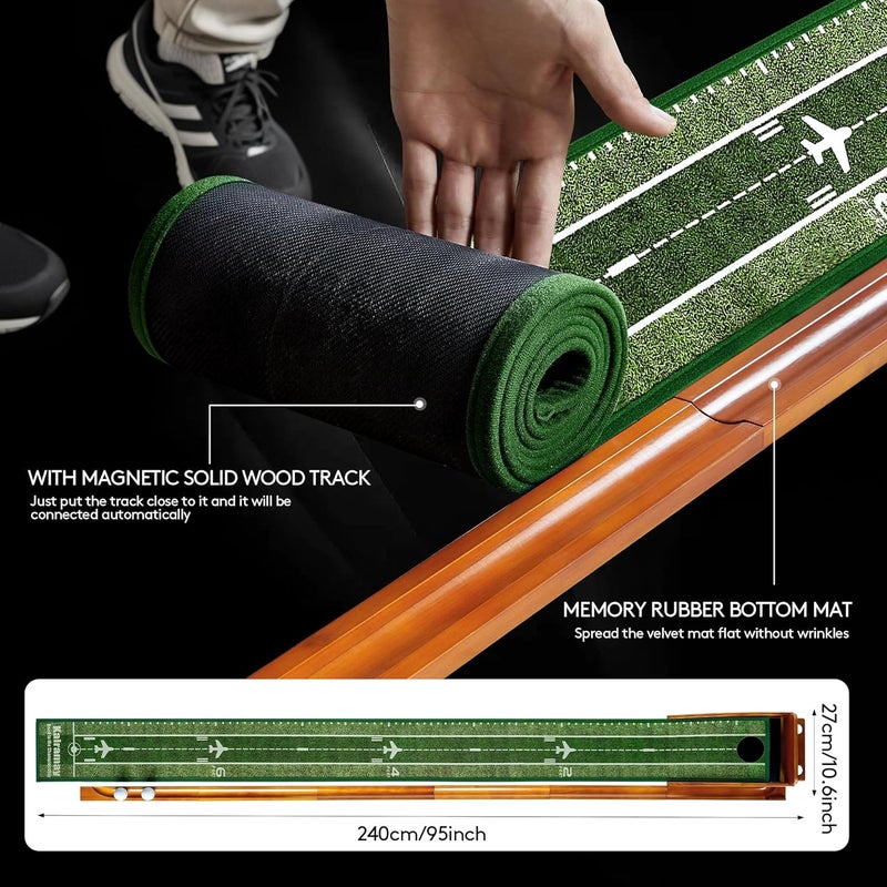 Kalramay Indoor Golf Putting Mat with Automatic Ball Return - 7.5 Feet - Image 5