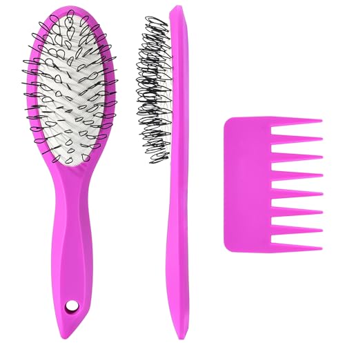 STYLEMATE Wig Brush Comb Set, Premium Matte Grip-2pcs Professional Extension Brush with Ergonomic Travel Size Design for Human and Synthetic Hair - Image 1