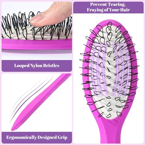 STYLEMATE Wig Brush Comb Set, Premium Matte Grip-2pcs Professional Extension Brush with Ergonomic Travel Size Design for Human and Synthetic Hair - Image 4