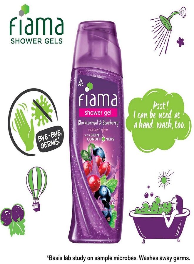 Fiama Fiama Shower Gel Blackcurrant & Bearberry Body Wash With Skin Conditioners For Radiant Glow, 250ml Bottle  - Image 2