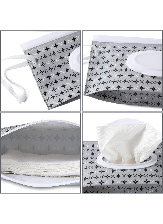 FEBSNOW FEBSNOW 4 Pack Baby Wipe Dispenser, Portable Refillable Wipe Holder, Baby Wipes Container, Wipe Dispenser, Reusable Travel Wet Wipe Pouch  - Image 3