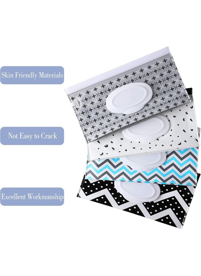 FEBSNOW FEBSNOW 4 Pack Baby Wipe Dispenser, Portable Refillable Wipe Holder, Baby Wipes Container, Wipe Dispenser, Reusable Travel Wet Wipe Pouch  - Image 4