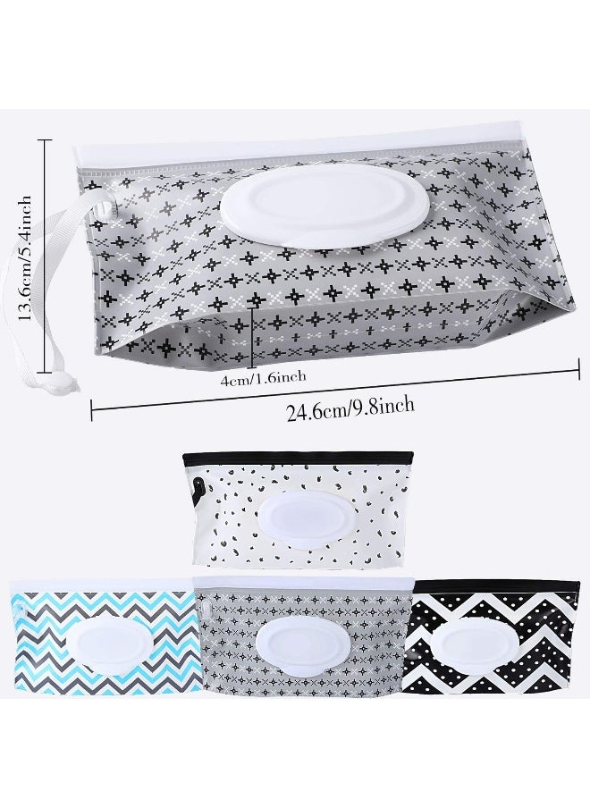 FEBSNOW FEBSNOW 4 Pack Baby Wipe Dispenser, Portable Refillable Wipe Holder, Baby Wipes Container, Wipe Dispenser, Reusable Travel Wet Wipe Pouch  - Image 2