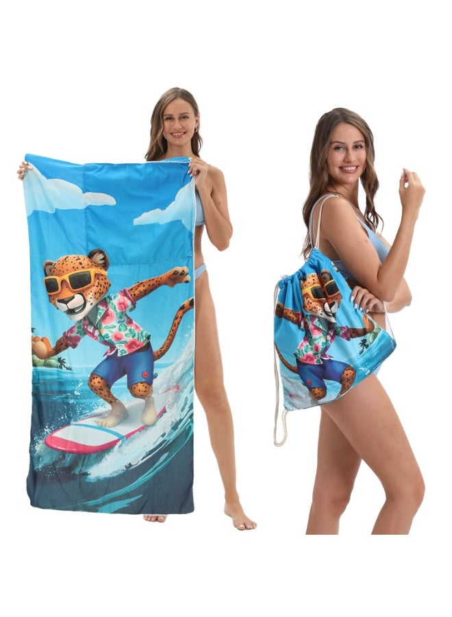 general Beach Towel, Super Absorbent, Quick Dry, Sand Free, Compact & Lightweight, 100% Recycled Materials, Includes bag - Large (140x70cm)