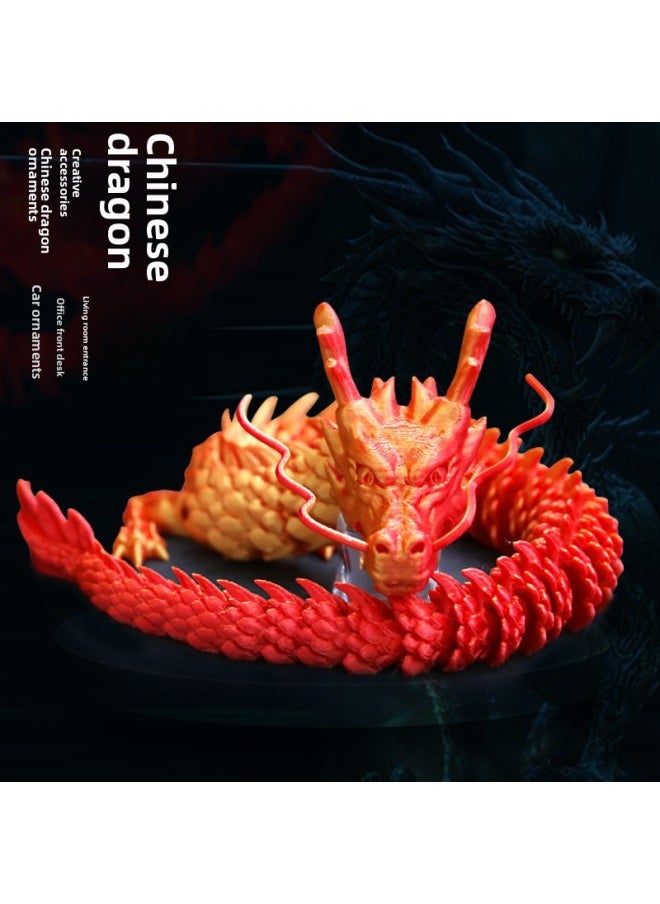 null - China Dragon 90cm Dragon Ornaments 3D Printing Dragon Handmade Deformation Ornaments Gift Crafts Stall-Color:3d Printed Dragon [multi-color Mixed]-Size:60cm [without Dragon Whiskers] - Image 1