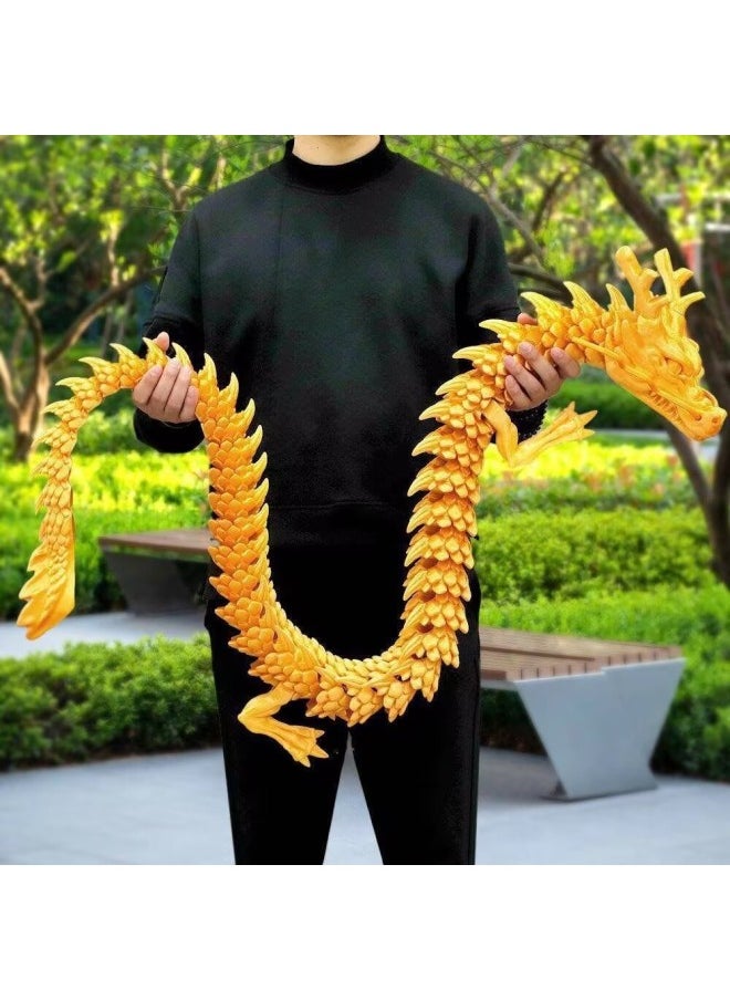 null - China Dragon 90cm Dragon Ornaments 3D Printing Dragon Handmade Deformation Ornaments Gift Crafts Stall-Color:3d Printed Dragon [multi-color Mixed]-Size:60cm [without Dragon Whiskers] - Image 1