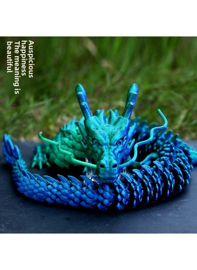 null - China Dragon 90cm Dragon Ornaments 3D Printing Dragon Handmade Deformation Ornaments Gift Crafts Stall-Color:3d Printed Dragon [multi-color Mixed]-Size:60cm [without Dragon Whiskers] - Image 1
