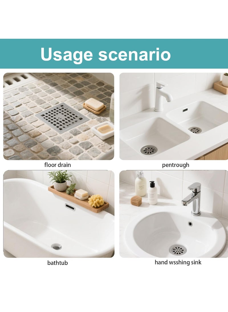 BenQuand Shower Drain Cover Hair Catcher 25 Pcs Mesh Sticker for Bathroom Laundry Kitchen Sink Drain Protector Daily Use - Image 3