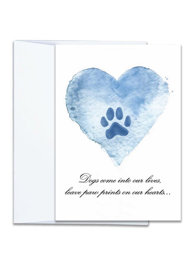 Hat Acrobat Loss of Dog Card - 5 x 7 inch Pet Loss Sympathy Card with Envelope, Dog Sympathy Cards for Beloved Pets to Send out Your Condolences (BluePaw) - Image 1