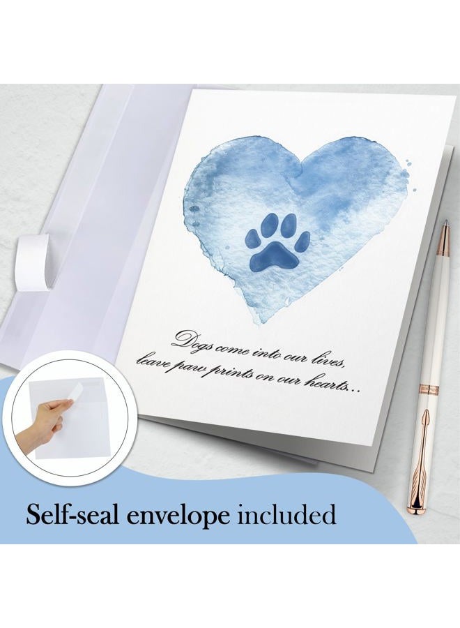 Hat Acrobat Loss of Dog Card - 5 x 7 inch Pet Loss Sympathy Card with Envelope, Dog Sympathy Cards for Beloved Pets to Send out Your Condolences (BluePaw) - Image 3