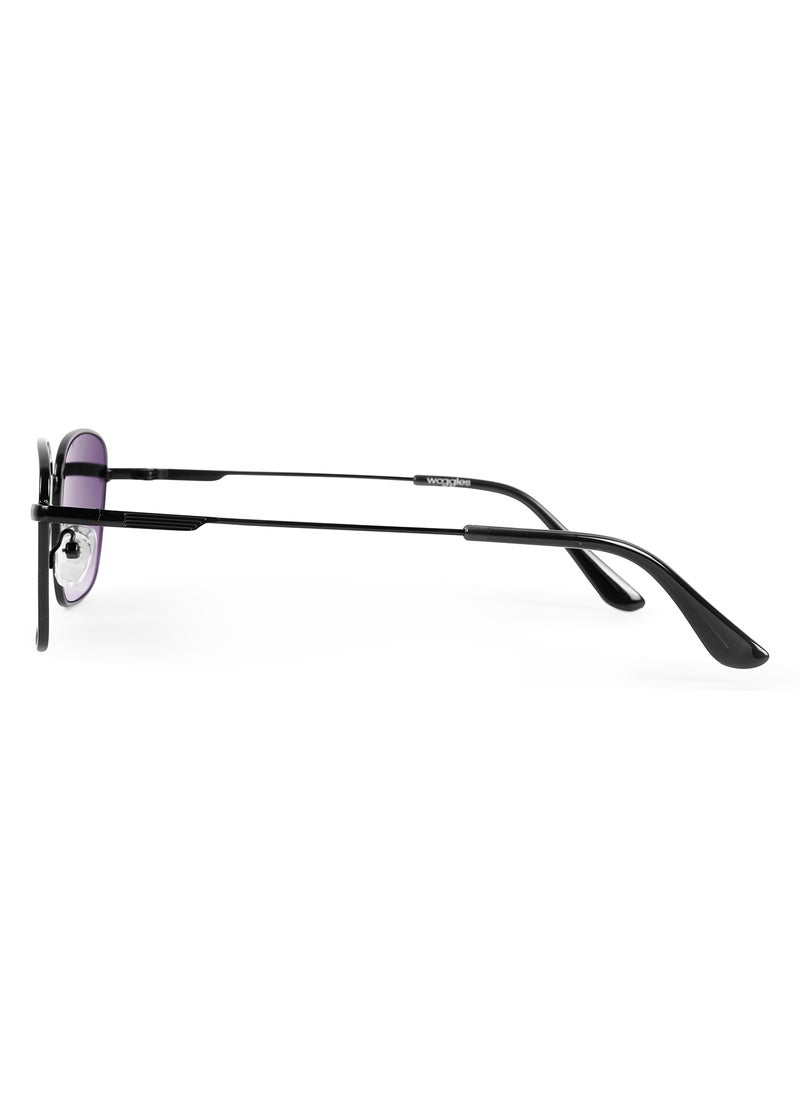 UV- Protected  Black Rectangle Sunglasses