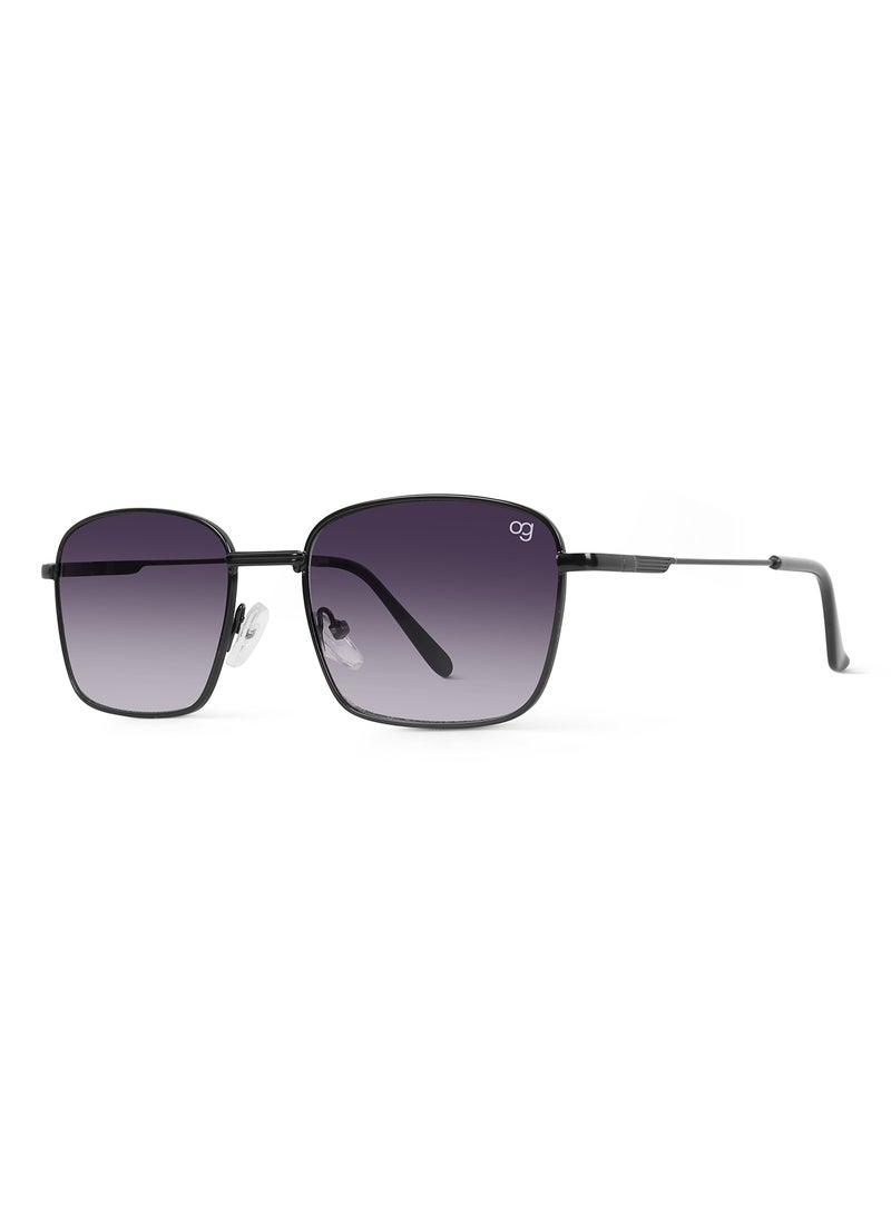 UV- Protected  Black Rectangle Sunglasses