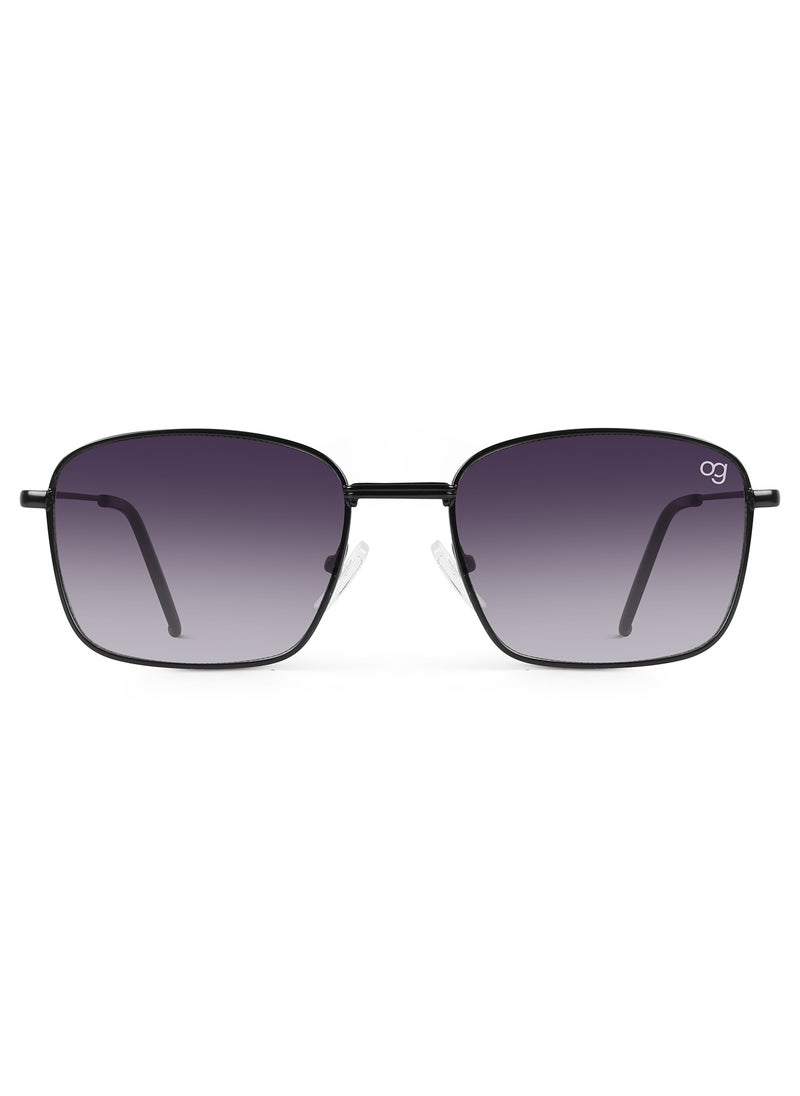 UV- Protected  Black Rectangle Sunglasses