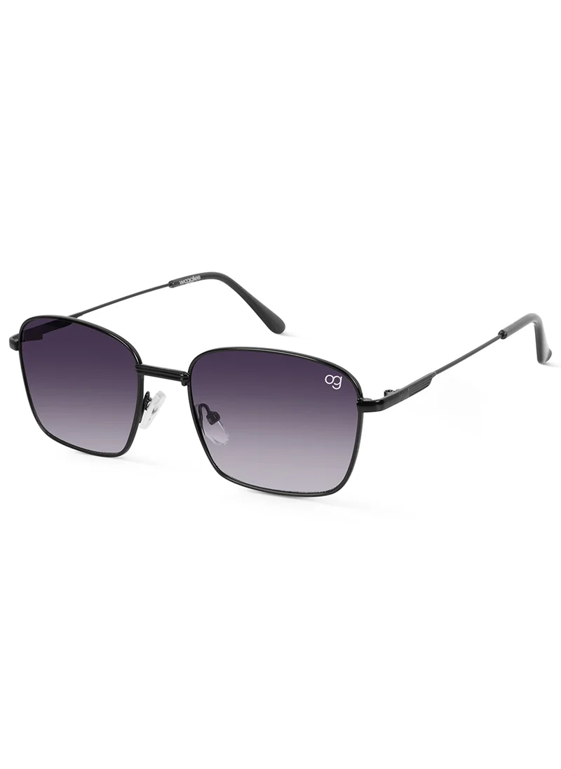 Woggles UV- Protected  Black Rectangle Sunglasses