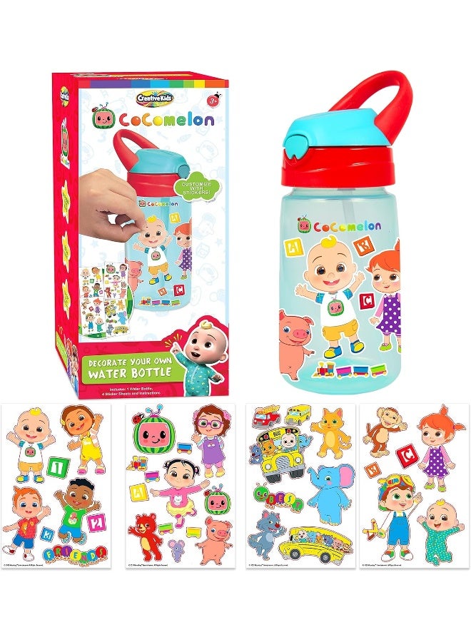 Creative Kids Creative Kids Cocomelon Decorate Your Own Water Bottle BPA Free Toddler Water Bottle with 4 Sheets of Customized Stickers - DIY Arts and Crafts - Easy to Grip Durable Gift for Boys & Girls Age 3+ - Image 1