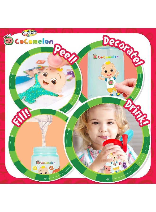 Creative Kids Creative Kids Cocomelon Decorate Your Own Water Bottle BPA Free Toddler Water Bottle with 4 Sheets of Customized Stickers - DIY Arts and Crafts - Easy to Grip Durable Gift for Boys & Girls Age 3+ - Image 2