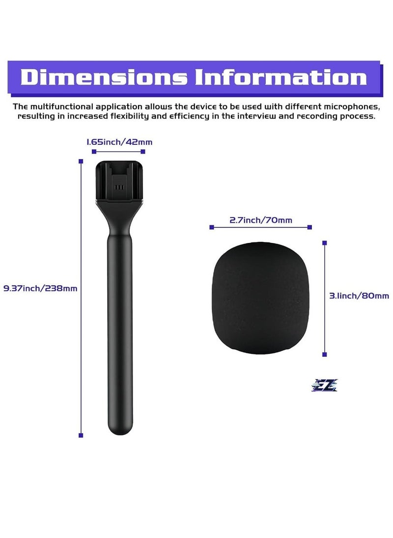 ELTRAZONE Universal Interview Handheld Adapter – Stand Holder Wireless Lavalier Microphone Mount for Wireless GO I/II, Rode Wireless Me/Pro, DJI Mic 1/2, Universal Handheld Mount for Interviews, Podcasts, and Content Creation - Image 2