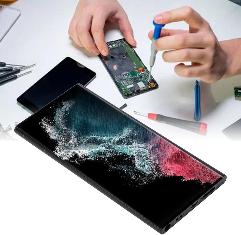 HEEPDD S22 5G SM S908B Replacement Screen with Frame Fingerprint, Frame Fingerprint, Glass Dynamic 6.8 Inch Touch Display Assembly for S22 Ultra Users (Frosted Black) - Image 3