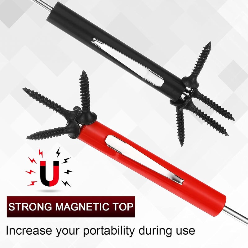 Chumia 12 Pieces Mini Tops and Pocket Clips Pocket Screw Driver Magnetic Pocket Screw Driver with Single Blade Head Pocket Screwdriver Set for Mechanical Electrician Electronics Technician, Red, Blue, Black - Image 3