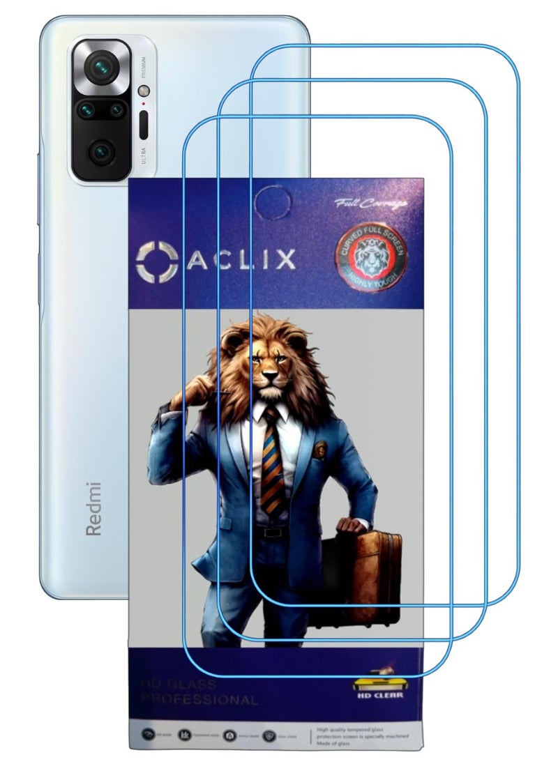 ACLIX 3 Pieces Antistatic ESD Dustproof Premium Quality High Definition Clear Tempered Glass Screen Protector Designed For Xiaomi Redmi Note 10 Pro - Image 1