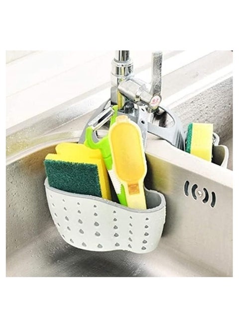 Kitchen Sink Shelf Organizer Sink Caddy Soap And Sponge Holder Drying Rack Holders Dish Drying Rack Sink Shelf (Beige)
