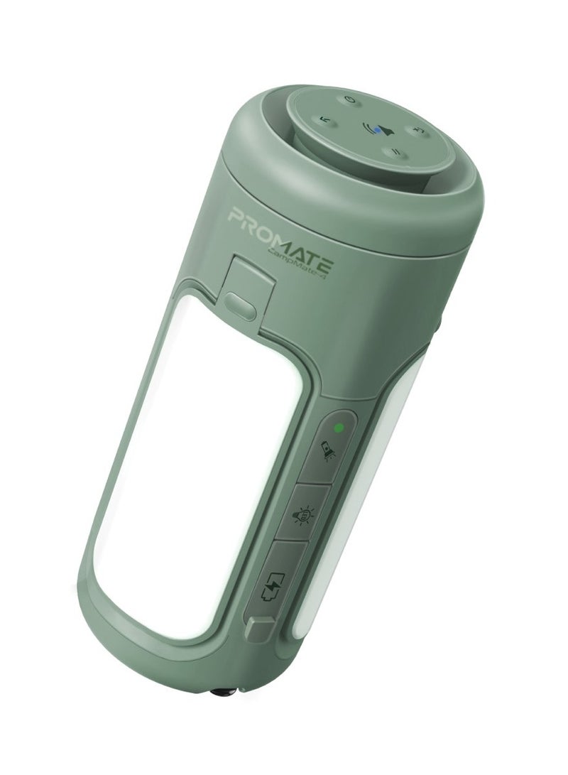 PROMATE Led Camping Lantern, 4-In-1 Premium Portable Camping Kit With 6000Mah Usb-A Power Bank, 90° Foldable Lights, 3 Led Modes, Sos Function, 5W Speaker And Foldable Top Handle For Hiking, Outdoor, Indoor, Campmate-4 Green - Image 1