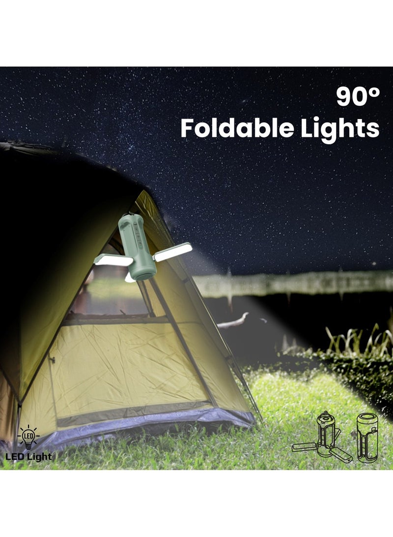 PROMATE Led Camping Lantern, 4-In-1 Premium Portable Camping Kit With 6000Mah Usb-A Power Bank, 90° Foldable Lights, 3 Led Modes, Sos Function, 5W Speaker And Foldable Top Handle For Hiking, Outdoor, Indoor, Campmate-4 Green - Image 3