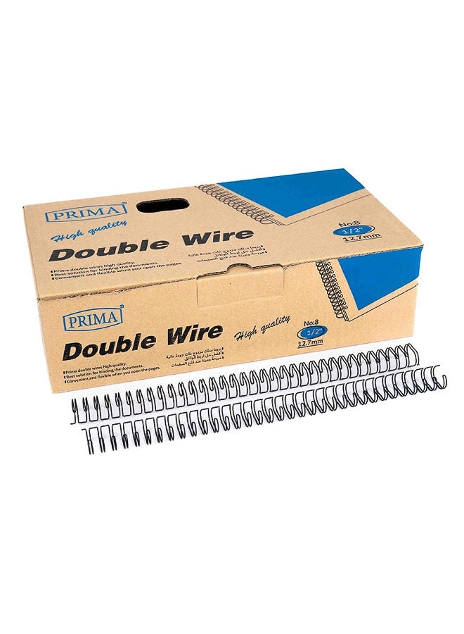 PRIMA Spiral Binding Coils Double Wire 3:1 | 100 Pcs | 34-Loops, 12.7mm (1/2") | Flexible Aluminum Body, 100 pcs for A4 Reports & Notebooks, Secure Lay-Flat Binding for School & Office - Image 1