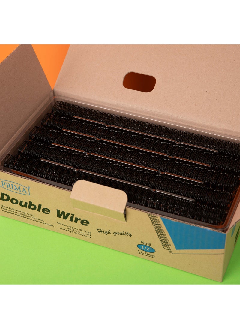 PRIMA Spiral Binding Coils Double Wire 3:1 | 100 Pcs | 34-Loops, 12.7mm (1/2") | Flexible Aluminum Body, 100 pcs for A4 Reports & Notebooks, Secure Lay-Flat Binding for School & Office - Image 3
