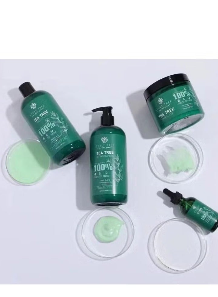 keratine queen 100% Hair care 4in1 Set Shampoo,Conditioner,Mask,Serum Natural Organic Tea Tree Cleansing and refreshing hair care - Image 2