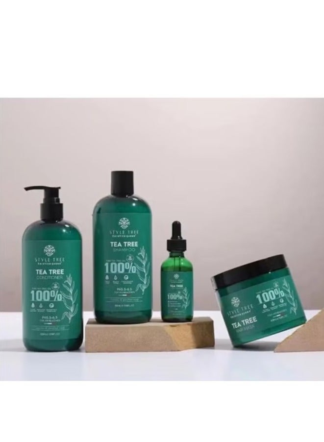 keratine queen 100% Hair care 4in1 Set Shampoo,Conditioner,Mask,Serum Natural Organic Tea Tree Cleansing and refreshing hair care - Image 1