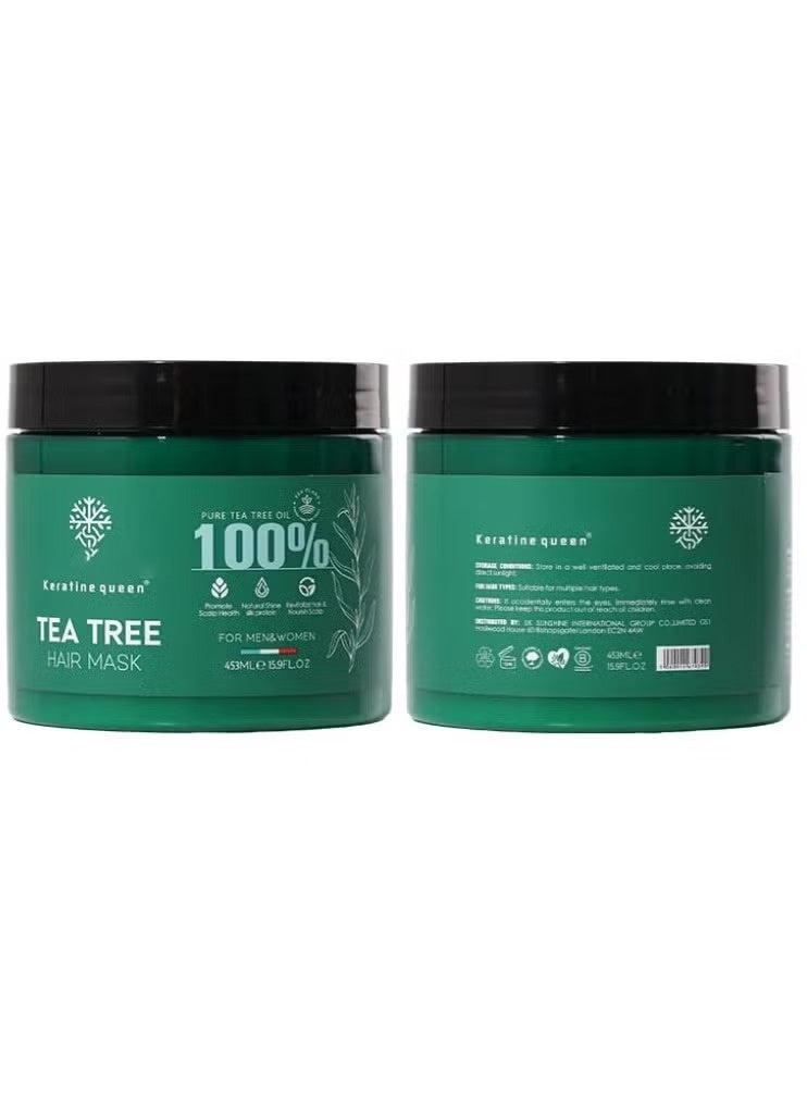 keratine queen 100% Hair care 4in1 Set Shampoo,Conditioner,Mask,Serum Natural Organic Tea Tree Cleansing and refreshing hair care - Image 5