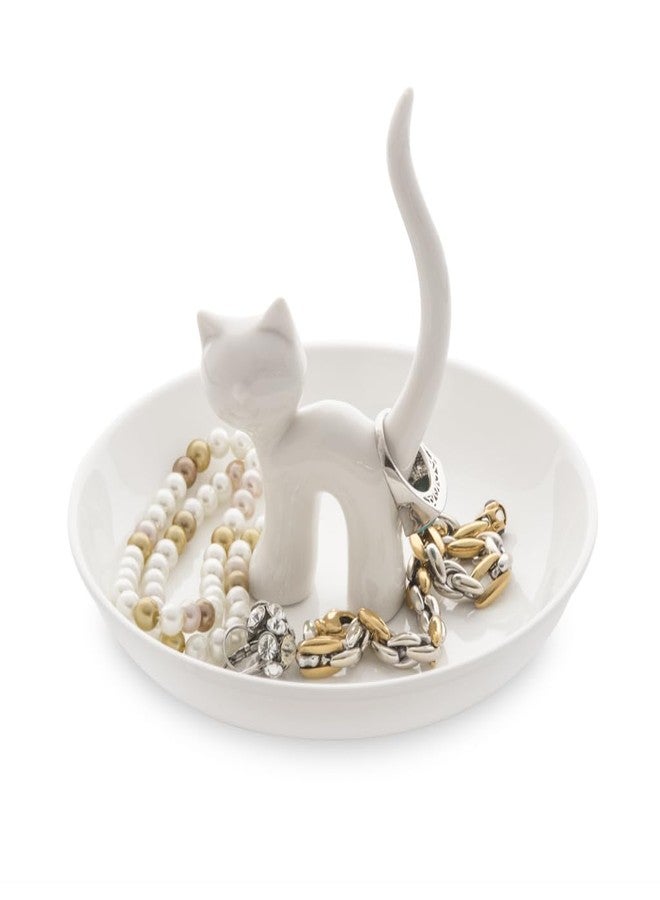 Balvi Gatto XL Cat-Shaped Ring Holder, White - Image 1