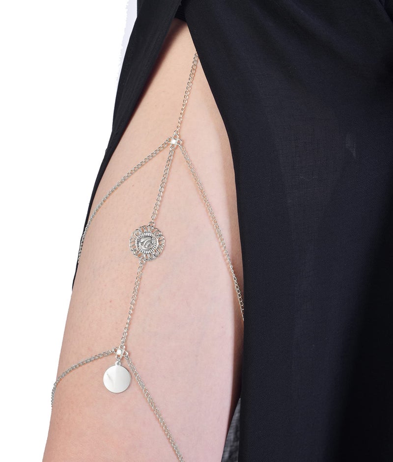 Tornito 12Pcs Thigh Chains Snake Heart Pearl CZ Leg Chain Boho Layered Body Chain Summer Beach Party Body Jewelry for Women Silver Tone - Image 5