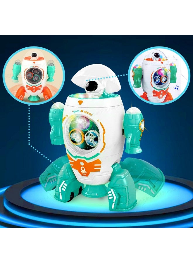 FunBlast Space Rocket Musical Toy - 360 Degree Rotation Space Rocket Robot Toys, Gear Rotation Musical Space Shuttle Toys, Space Robot Dancing Toys with Light and Music for 3+ Years Kids (Multicolor) - Image 3