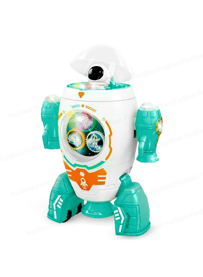 FunBlast Space Rocket Musical Toy - 360 Degree Rotation Space Rocket Robot Toys, Gear Rotation Musical Space Shuttle Toys, Space Robot Dancing Toys with Light and Music for 3+ Years Kids (Multicolor) - Image 1