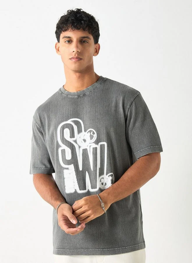 SmileyWorld Print T-shirt with Short Sleeves