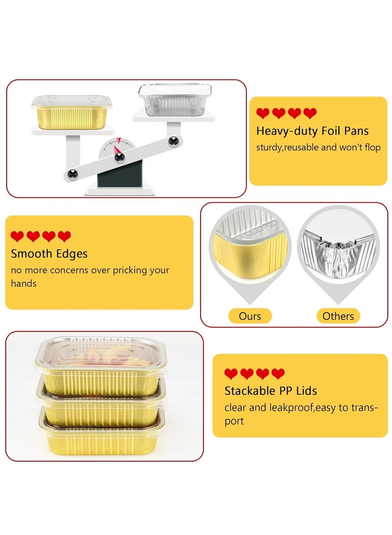1lb Small Aluminum Pans With Lids, 16oz Foil Baking Tins Leftover Containers Takeout To Food Containers With PP Covers, Disposable Individual Pie Cake Pans Holders(30 Pack) - Image 4