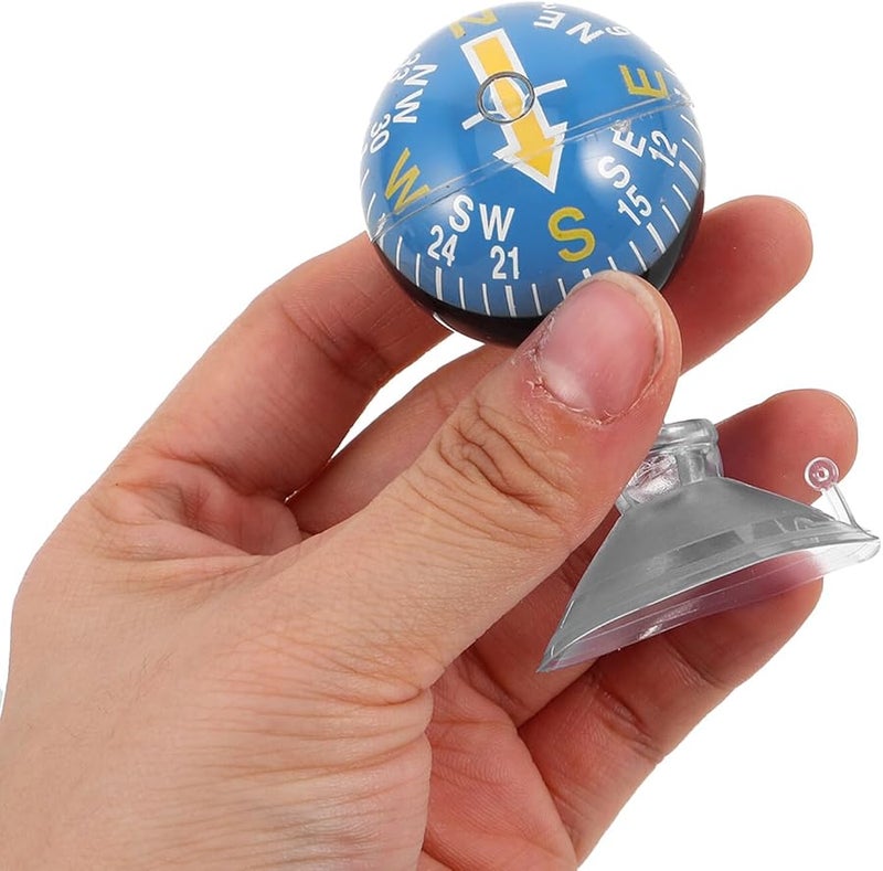 بوصلة محمولة من البلاستيك الأزرق ABS مع كوب شفط للمشي لمسافات طويلة وسيارات وقوارب ولوحة القيادة - Image 4