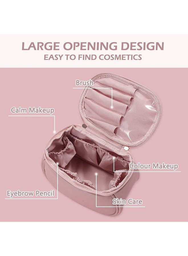 Large Capacity Leather Makeup Bag, Portable Cosmetic Organiser with Divider, Travel Toiletry Bag for Women - Image 2