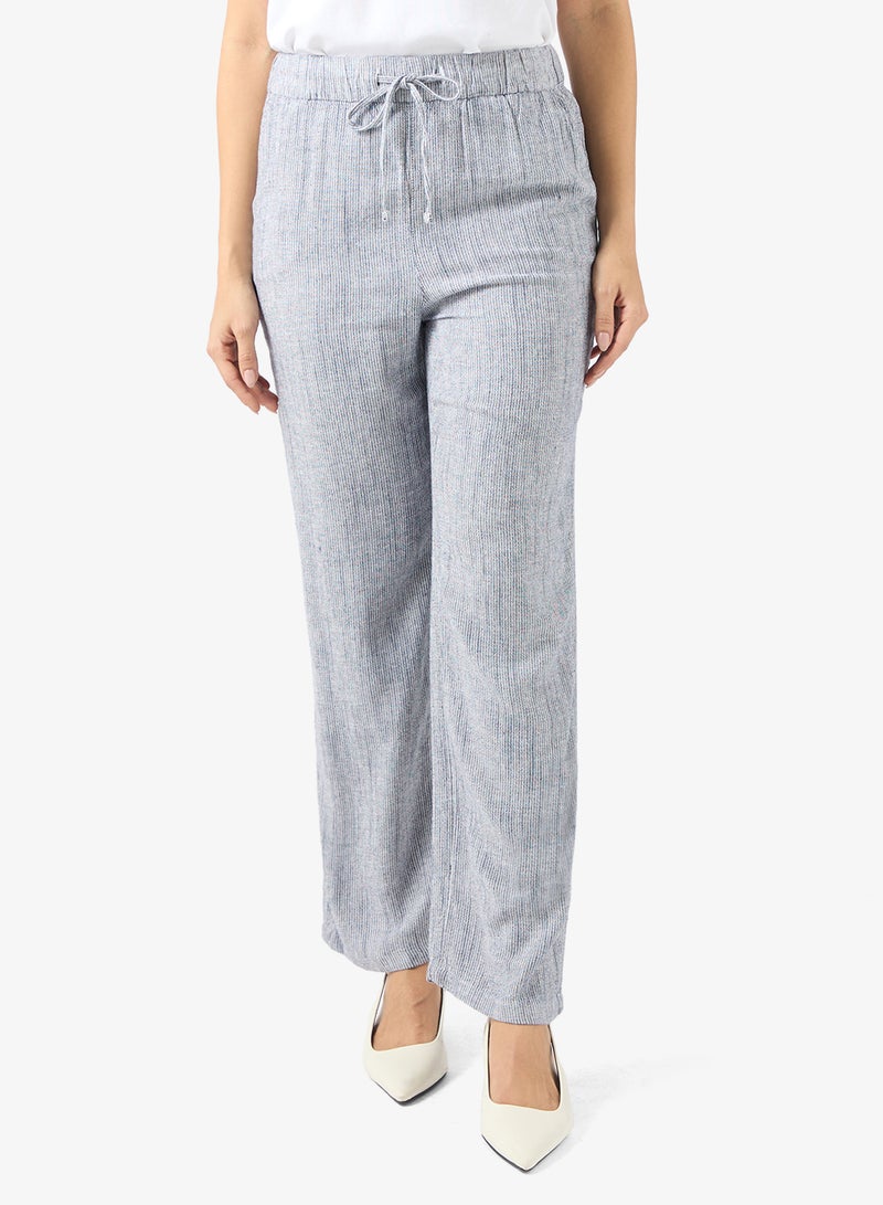 فيرو مودا بنطلون واسع مخطط بطول  بوصة - Image 1