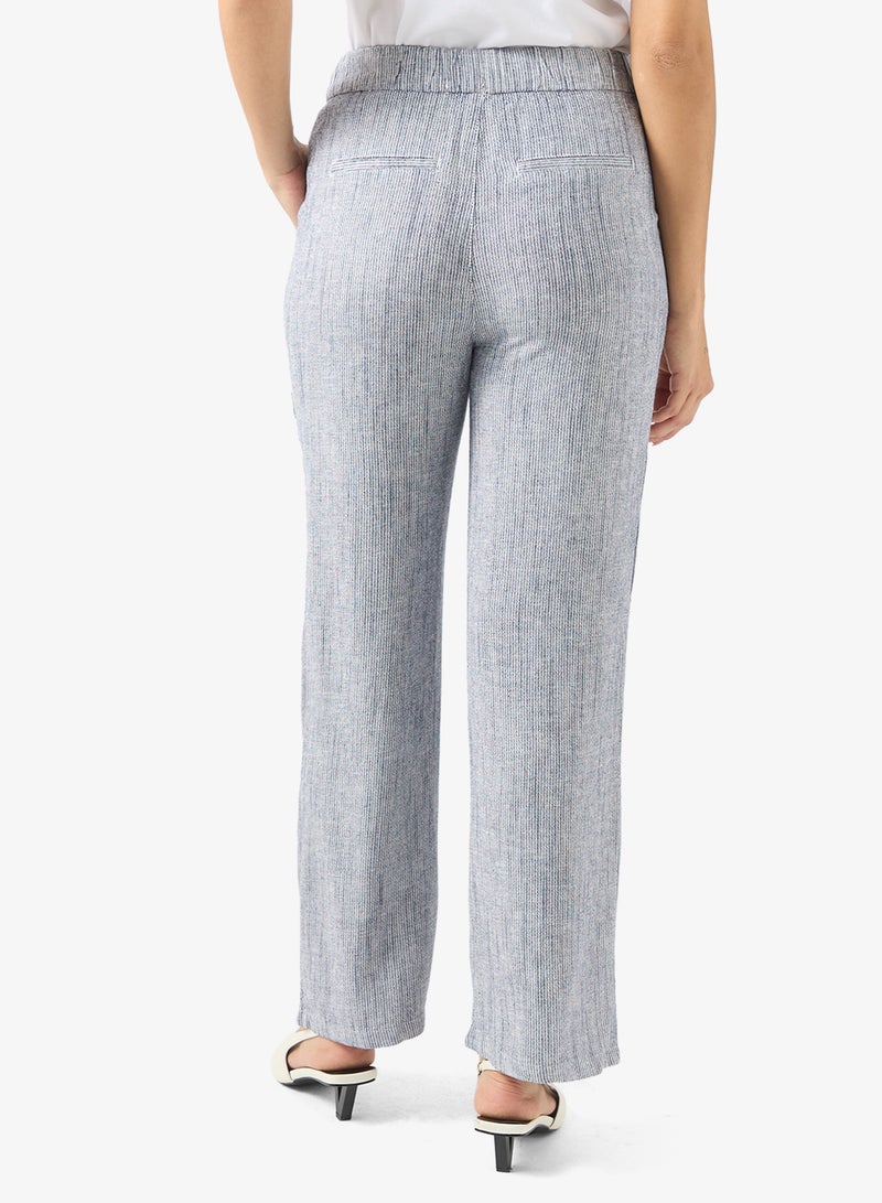 فيرو مودا بنطلون واسع مخطط بطول  بوصة - Image 3