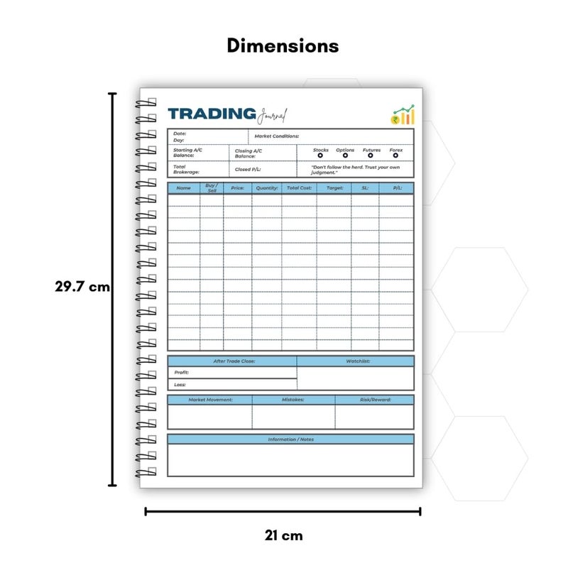 TimeWise Stock Market Trading Journal Notebook Day Trade Log A4 Size Journal 70 Pages (Green) - Image 4