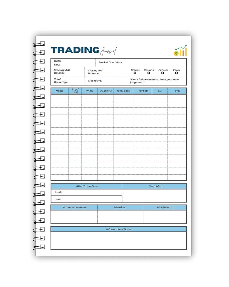 TimeWise Stock Market Trading Journal Notebook Day Trade Log A4 Size Journal 70 Pages (Green) - Image 2